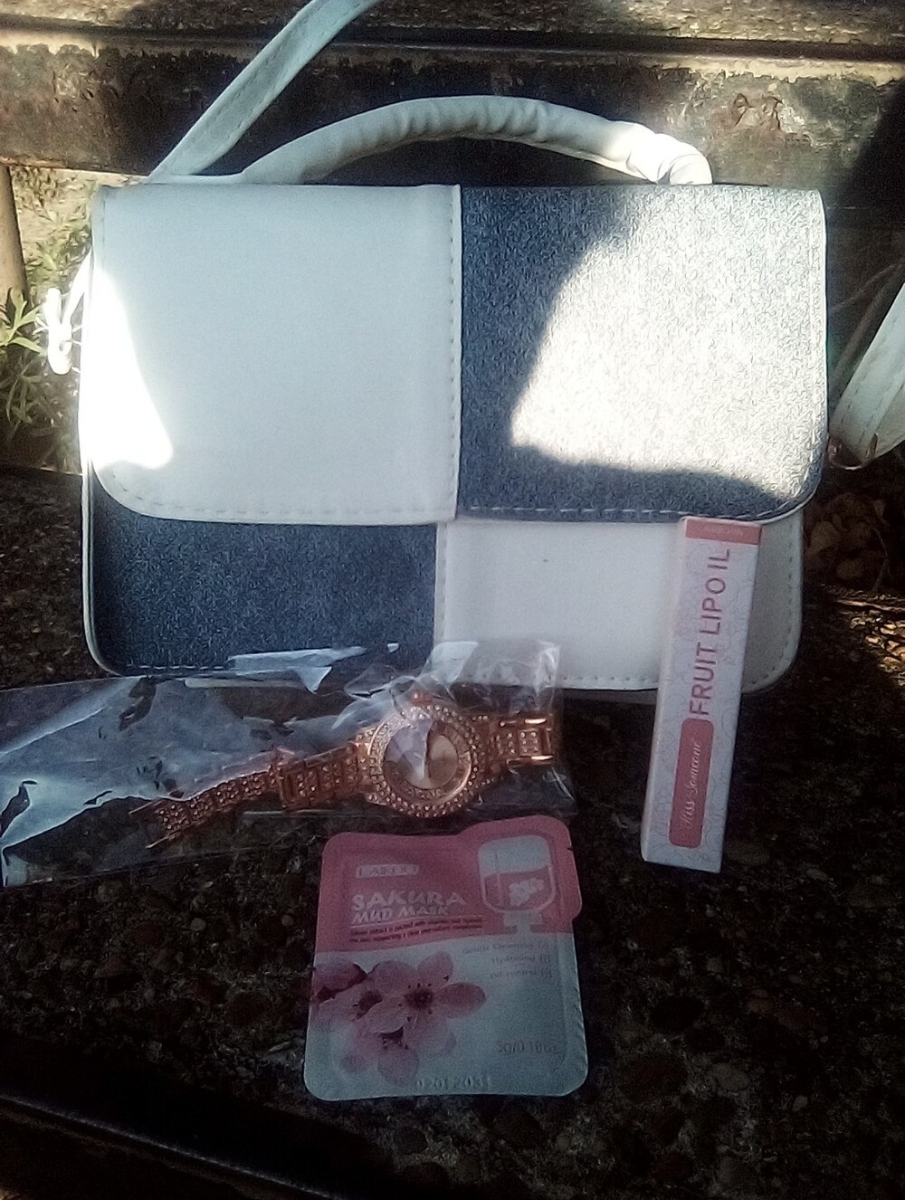 Womenโs Rose Gold Crystal Accent Watch - Pink Packaging